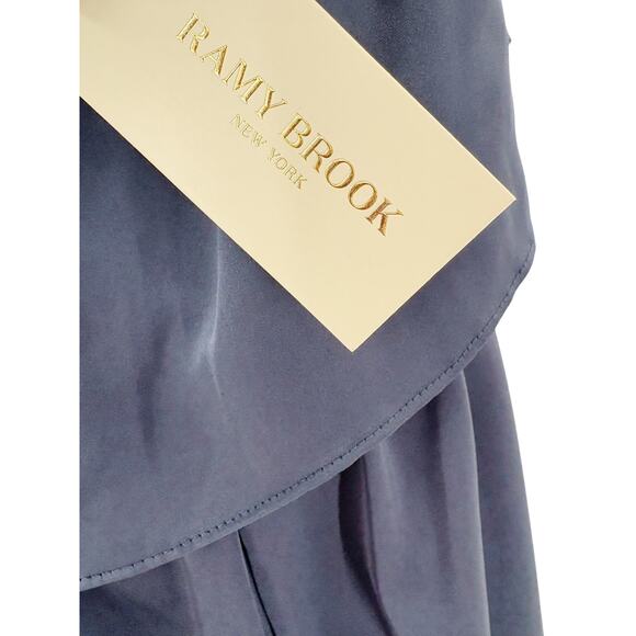 RAMY BROOK Jumpsuit NEW Size XXS Navy Blue Norah Halter Evening $545 Wide Leg. - Picture 3 of 4